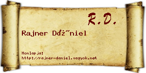 Rajner Dániel névjegykártya